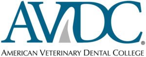 The AVDC logo features the acronym "AVDC" in blue with a stylized tooth design within the "V," accompanied by the text "American Veterinary Dental College" below - Southwest Equine Veterinary